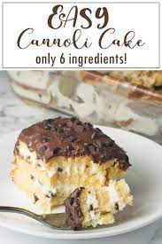 Easy Cannoli Cake Nibble And Dine Only 6 Ingredients Recipe In 2020 Cake Recipes Easy Cannoli Cake Recipe Yummy Cakes