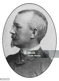 Portrait Of Important Men Of The 19th Century New York Stock Exchange  Edward Morgan Jr Stock Illustration