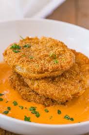Fried Green Tomatoes Made With Green Tomatoes And A Super Crispy Cornmeal Crust Served With A D Green Tomato Recipes Fried Green Tomatoes Recipe Tomato Recipes