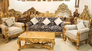 We offer victorian sofa sets which gives royal look to your drawing room. 119 Victorian Sofa Set Antique Gold Multicolor Fabric Custom Made Aarsun The Craftsmen Youtube