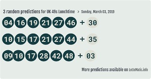 Uk 49s Lunchtime Winning Numbers Lotto Results Lunch Time