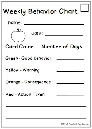 Take Home Behavior Chart Forms Classroom Behavior