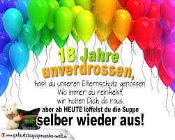 18 Jahre Lustige Reime Zum Geburtstag Geburtstagssprüche Welt