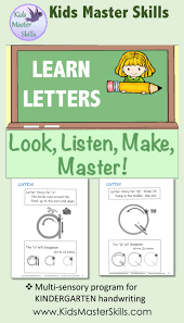 Children Master Kindergarten Handwriting With A Multi Sensory Approach They Also Participate Kindergarten Handwriting Learning Letters Improve Writing Skills