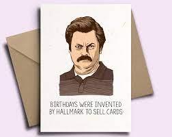 Look how angry he gets. Ron Swanson Personalised Birthday Card Parks And Rec Recreation By Blind Eye Design Buy Online In Antigua And Barbuda At Desertcart 147003997
