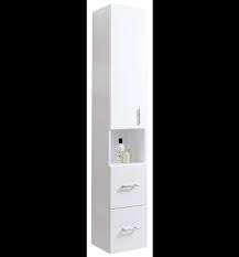 The bathroom storage cabinet top glass door and bottom both are have adjustable partition. Raymor Boston 1700mm Wall Tower White