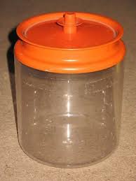 Acrylic canisters wholesale can become statement pieces as well and some are designed with striking features and bold colors to be aesthetically pleasing. Vintage Tupperware Clear Acrylic Canister Orange Air Tight Lid 13 5 Cup 1484 6 406381366