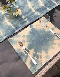 Tie Dye Table Runner Table Mats In 2020 Table Mats Table Runner Diy Table Runners