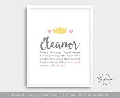 Eleanor Digital Files Personalized Baby Name Print Baby Shower Gift Baby Name Wall Art Custom Name Wall Printed Baby Shower Baby Girl Names Name Wall Art