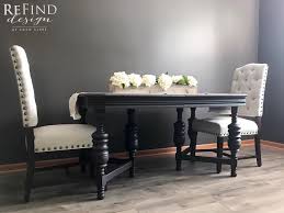 I've enjoyed them like this for 6 years now and can't imagine changing them back to stained wood (or another color) anytime soon. Showstopper Dining Table Set In Lamp Black Dye Stain Blend General Finishes Design Center