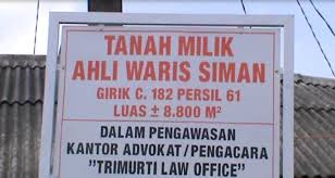 Kantor advokat, pengacara & konsultan hukum sylvia anwar. Sengketa Tanah Pasar Baru Ahli Waris Siman Angkat Bicara