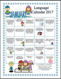 Must be able to recognize and identify written numerals before learning basic. Monthly Language Calendar Daily Activities For Language Learning The Moog Center For Deaf Education Language Activities Deaf Education Activities