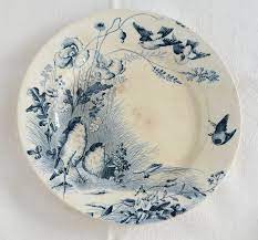 Nature Bird Plate Blue And White China Blue Dishes Blue Transferware