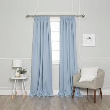 Best Home Fashion 84 In L Pencil Pleat Blackout Curtains In Sky Blue 2 Pack Yg 49 Rdp Bo 3string 84 Skyblue The Home Depot
