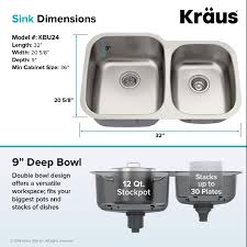 These are best for washing dishes by hand. Kraus Premier Undermount Stainless Steel 32 In 60 40 Double Bowl Kitchen Sink Kralsu Sink And Faucet Supplies