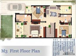 مخطط فيلا 10 20 متر 200 متر مربع 4 غرف نوم نيو أزادي Residential Architecture Floor Plans Wc Bathroom