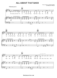 Can a bass player learn to read music notation? All About That Bass Sheet Music Meghan Trainor