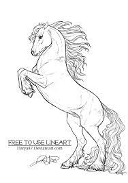 Free To Use Lineart Rearing Frisian By Darya87 On Deviantart Horse Coloring Pages Horse Coloring Horse Drawings