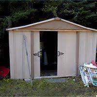 If That Old Tin Storage Shed In Your Backyard Is Getting Discolored And Dingy But You Don T Want To Replace It Shed Makeover Tin Shed Backyard Storage Sheds