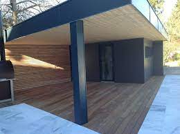 construction d un abri de jardin design en ossature bois en alsace pergola terrace design modern pools