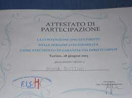 Attestato Di Partecipazione Al Convegno La Convenzione Onu Sui Diritti Delle Persone Con Disabilita Come Strumento Di Diritti Umani Strumenti Partecipazione