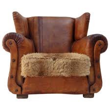 Beautiful Distressed Vintage Leather French Deco Wingback Chair With Character Distressed Vintage Leather Leather Club Chairs Painting Wooden Furniture