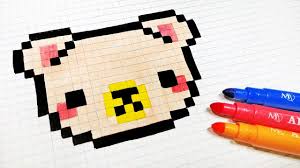 Pixel art facile nourriture sensationnel 42 dessin de pixel. Handmade Pixel Art How To Draw A Kawaii Bear Pixelart Youtube