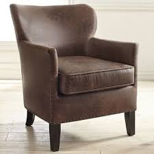Everybody Loves Lyndon Inspired By A Paris Flea Market Find This Classic Easy Chair Is All Worn Faux Brown Armchair Comfy Leather Chair Small Leather Chairs