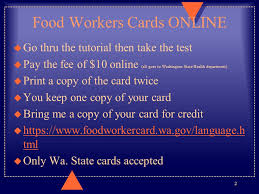 You will need to obtain a food worker card and a master business license food worker card: Safety Sanitation Notes Ppt Video Online Download