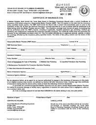 Or call for your free quote: Fillable Online Tdi Texas Tx State Board Of Plumbing Examiners Certificate Of Insurance Coi Revised November 2015 Tdi Texas Fax Email Print Pdffiller