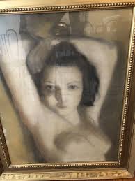 Pal Fried Hungarian-American Listed Artist Nude Pastel Painting