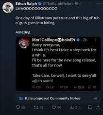 Ethan Ralph from the Internet Blood Sports era proudly admitting that he  straight up harassed Hololive EN Vtuber Talent, Mori Calliope :  ryoutubedrama