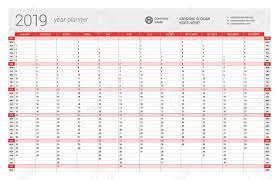 New users enjoy 60% off. Yearly Wall Calendar Planner Template For 2019 Year Vector Design Royalty Free Cliparts Vectors And Stock Illustration Image 100810081