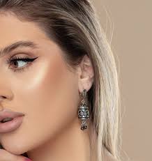 Silver Earrings Bell Antique Style