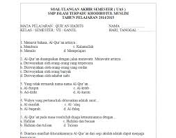 Buku alquran hadis mi kelas 4. Contoh Soal Quran Hadits Kelas 1 Semester 2