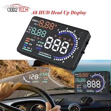 5 5gps Speedometer A8 Hud Head Up Display Led Windscreen Projector Obd2 Scanner Speed Warning Fuel Consumption Data Re Head Up Display Obd2 Scanner Wind Screen