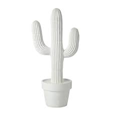 Deco Cactus En Resine Blanche H 89 Cm Agave Cactus Decor Cat Candle Art Deco Paintings