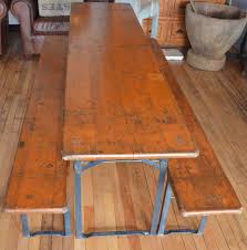 1950s Authentic Vintage German Beer Garden Table And Bench Set Folding Qty Available Beer Table Pool House Interiors Restaurant Tables