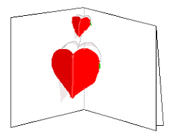 Glue it inside the card. Valentine Crafts Pop Up Card