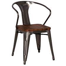 These chairs stack up to 8 high for storage or floor cleaning. Metro Modern Gun Metal Arm Chair Eurway Furniture