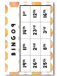 Ordinal numbers from 1st to 31st. Bingo Ordinal Numbers 1st To 31st By Froggy And Miss Perez Tpt