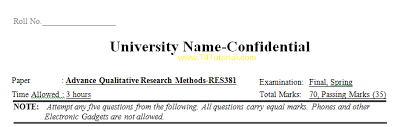 Do you like the professors and the way they teach? Advance Qualitative Research Methods Past Paper T4tutorials Com