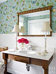 Using simple molding and paint creates a special wall treatment. Powder Room Ideas Better Homes Gardens Bhg Better Homes Gardens