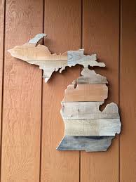 Michigan Shaped Wall Art Reclaimed Pallet Wood About Etsy Michigan Shaped Wood Lath Art Michigan Decor