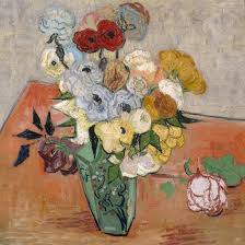 Alastair sooke shows how these masterpieces fifteen sunflowers erupt out of a simple earthenware pot against a blazing yellow background. Vase With Roses And Anemones 1890 Giclee Print Vincent Van Gogh Art Com