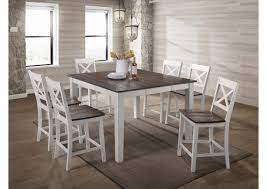 Crosspointe pub table set counter height leg table is constructed of solid hardwoods table has a self storing 18 butterfly leaf dark espresso cherry finish counter height chair. 5057 A La Carte White 7 Piece Counter Height Dining Set