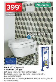 Wc japonais silver toilette wc japonais pas cher. Offre Pack Wc Suspendu Collection Design Villeroy Boch Chez Castorama