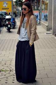 Maxi Skirt Leather Jacket