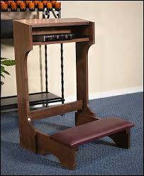 Stationary Prayer Kneeler Walnut Staining Furniture Church Furniture Furniture