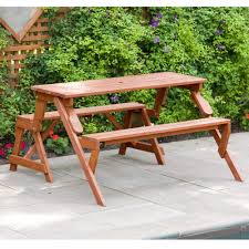 Sand the picnic table/bench wood. Leisure Season Fptb7104 Convertible Picnic Table And Garden Bench Outdoor Folding Furniture For Camping Patio Deck Lawn Beach Yard 4 Person Seating Capacity Brown Buy Online In Dominica At Dominica Desertcart Com Productid